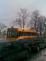 Volvo B10L #858. Pelesos gatvėje Vilniuje. Maršrutas 13. 2011.03.08