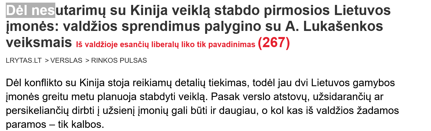 Click image for larger version

Name:	Screenshot 2022-01-11 at 16-38-14 Dėl nesutarimų su Kinija veiklą stabdo pirmosios Lietuvos įmonės valdžios sprendimus paly[...].png
Views:	368
Size:	82,7 kB
ID:	1942911