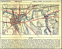 1939 MILITAERGEOGRAPHISCHE KARTE VON LITAUEN 
Panevėžys